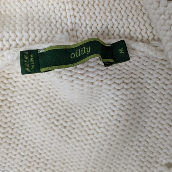 Oilily Cream and Multicolor Floral Knitted Wool Blend Cardigan - Picture 6 of 7